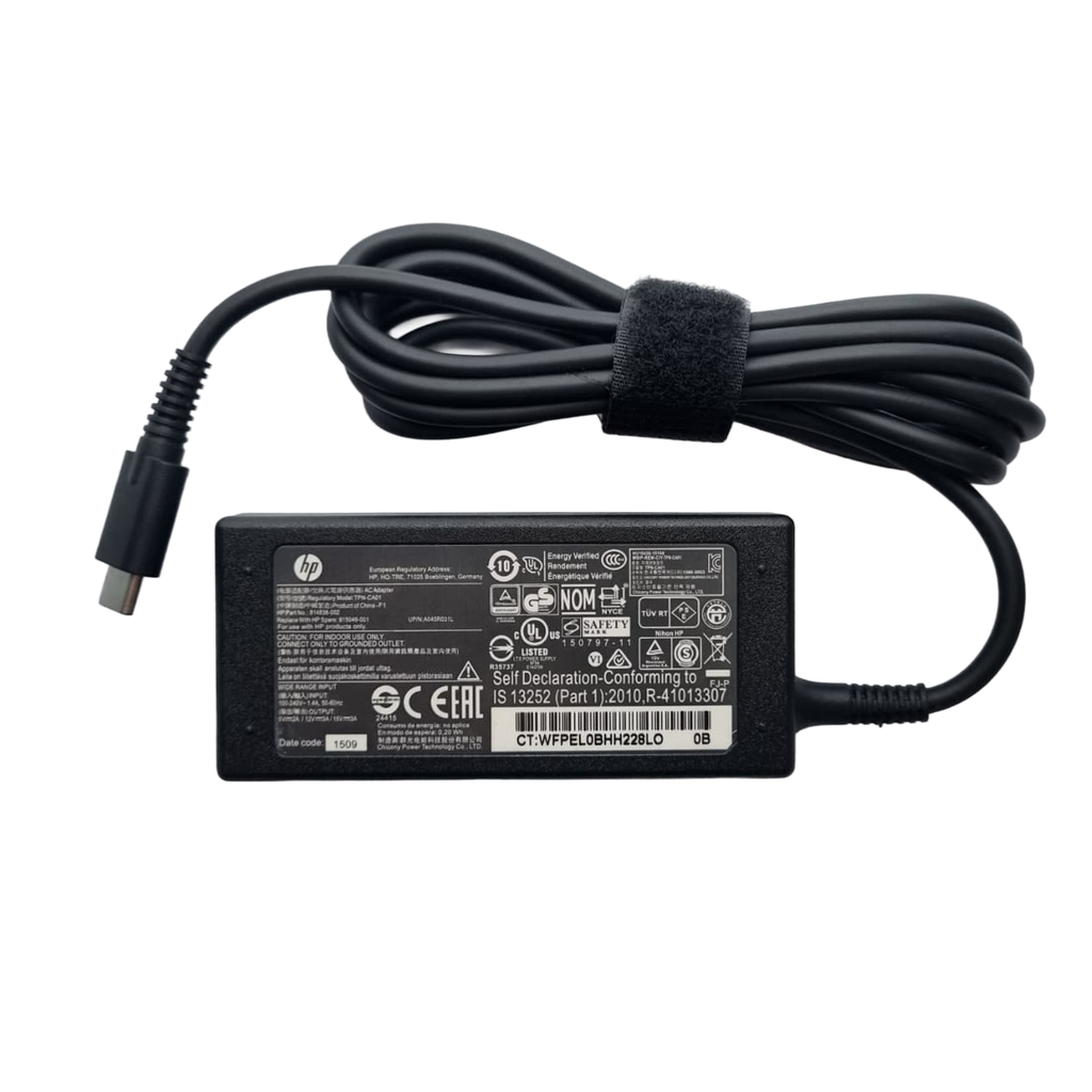 CARGADOR HP 15V 3A 45W USB-C FORMA ESTANDAR
